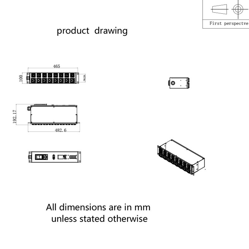 16 Çıkışlı C13 C19 2U Dikey TCP/IP Sensör Kesici eco Smart Rack Pdu