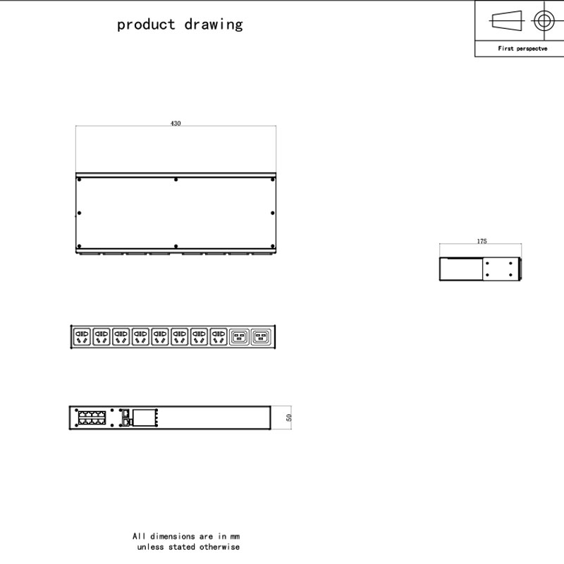 10 Çıkışlı C20 Dikey TCP/IP Sensör eco Smart Rack Pdu 1U