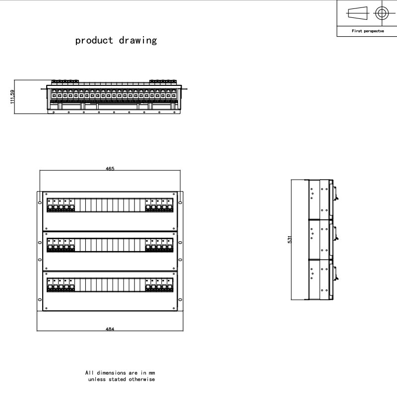 9U Kesici Yatay Rack Pdu Gri